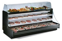 Pizza, sandwich and spot display case.